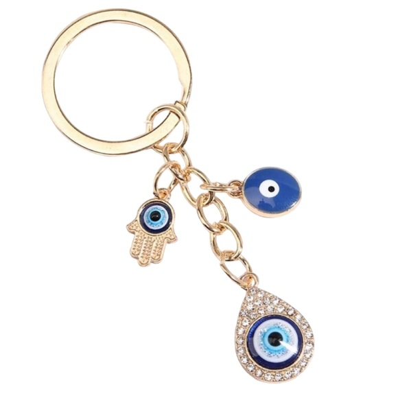 4/25 NWT Hamsa Hand & Evil Eye Purse Pendant/ Key Chain Charm - Picture 3 of 3